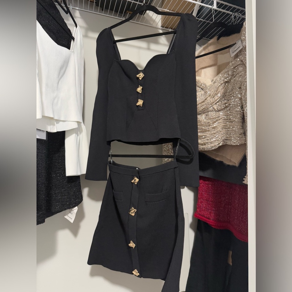 Self- Portrait black knit sweater set, can be sold separately